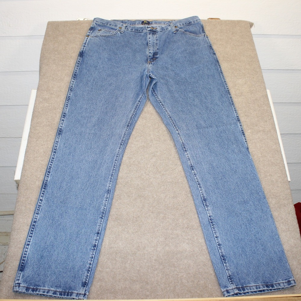 Wrangler Premium Performance Cowboy Cut Regular Fit Jeans 38x34 Stonewash Blue
